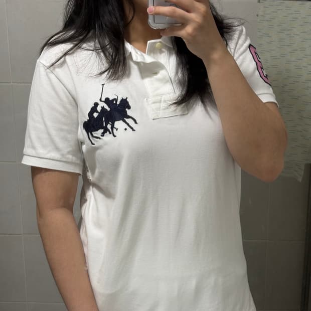 폴로 랄프로렌 빅포니 추격자 화이트 pk 티셔츠