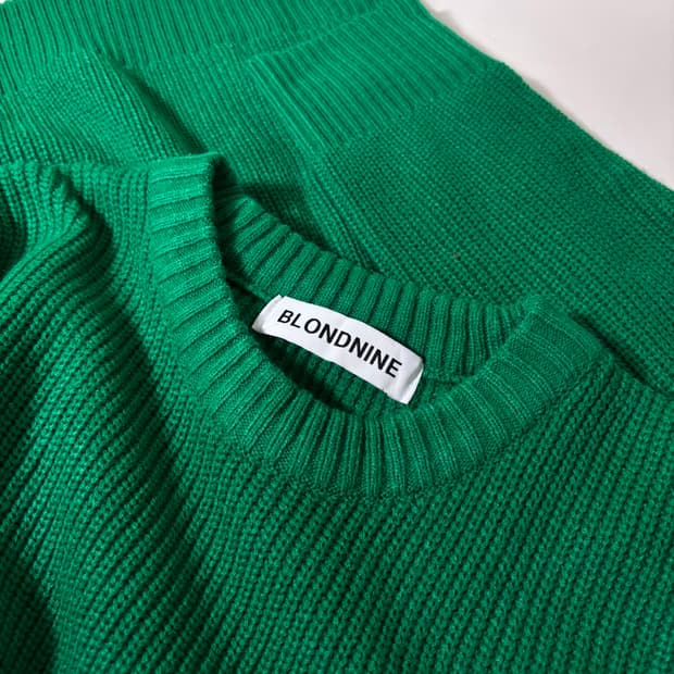 100 블론드나인 그린 아크릴 라운드니트