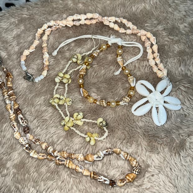 빈티지 조개 소라 볼드 비즈 여름 목걸이 팔찌 일괄