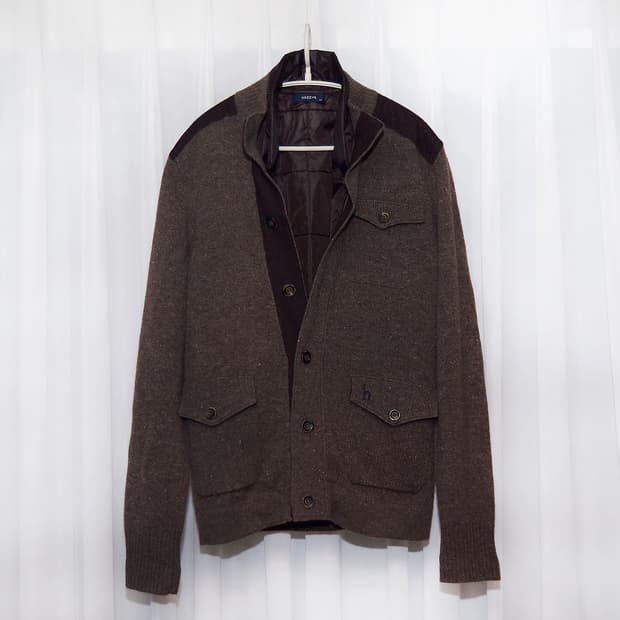 해지스 디테처블 패딩 라이너 울 니트 가디건 자켓 (95-100)