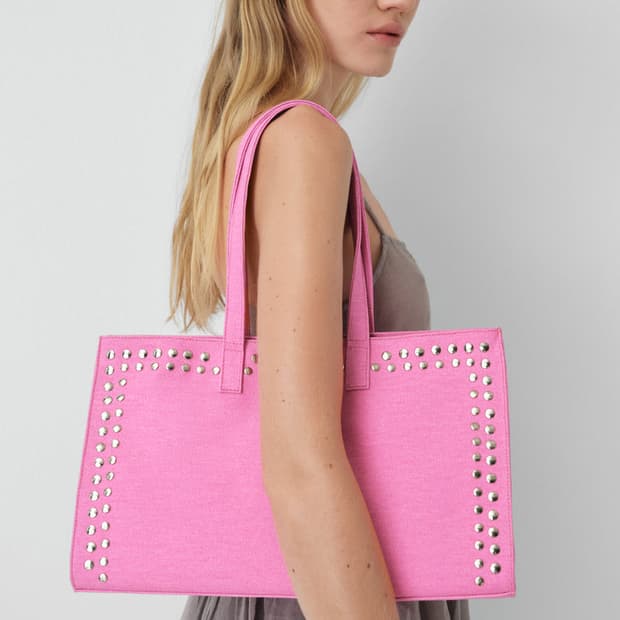 기마구아스 Midi Shopper 스터드 미디 쇼퍼백/핑크