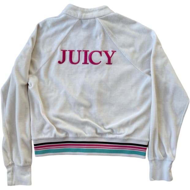 쥬시꾸뛰르 블랙라벨 테리 화이트 집업 갸루템