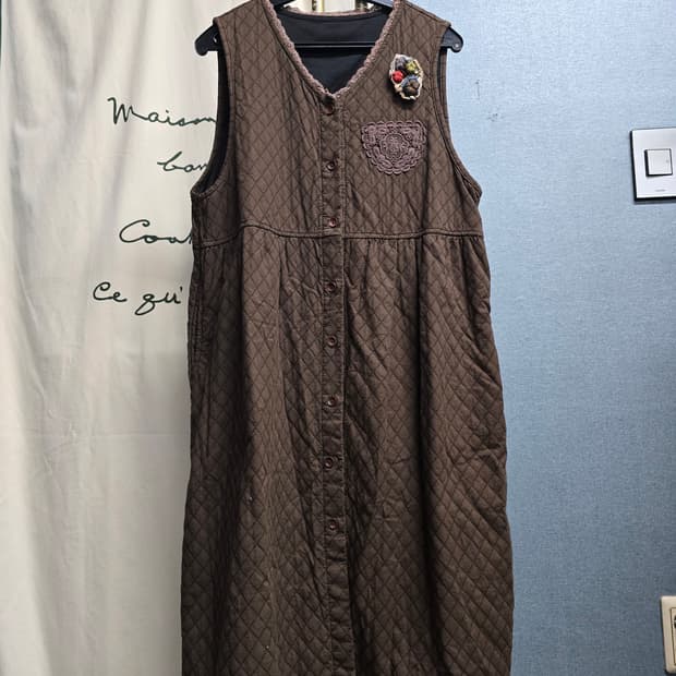 퀼팅 조끼 롱 원피스