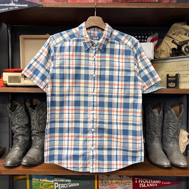 00s 파타고니아 오가닉코튼 멀티체크 클래식핏 반팔셔츠 N1249