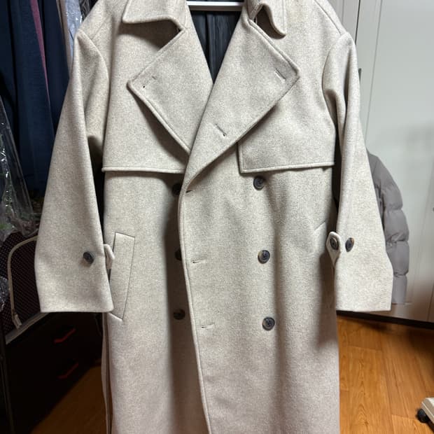 코네트(CONATT) - 오버핏 울 트렌치 롱 코트 (베이지/free)