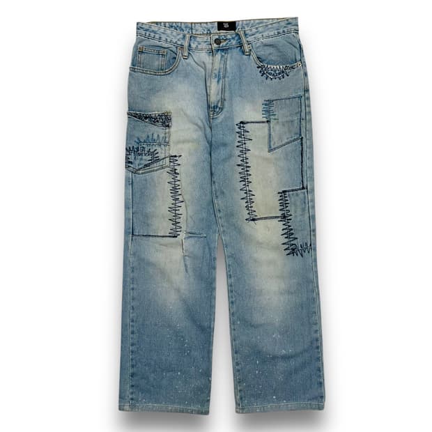 HWLLWAY scratch punching denim pants