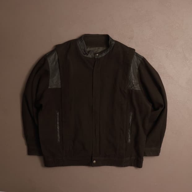 일본빈티지 울 레더 봄버 블루종 자켓 A1497