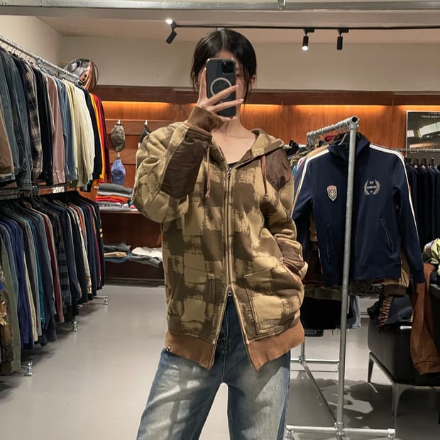 퀵실버 누빔 후드집업 