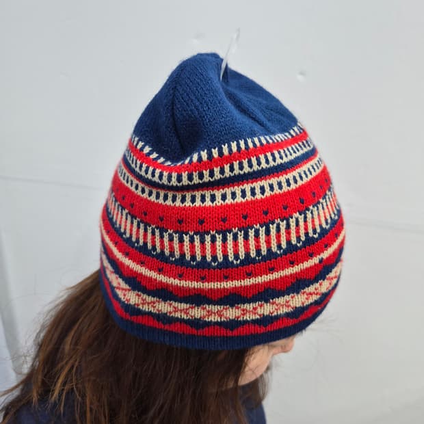 노르딕 패턴 니트 비니 남녀공용