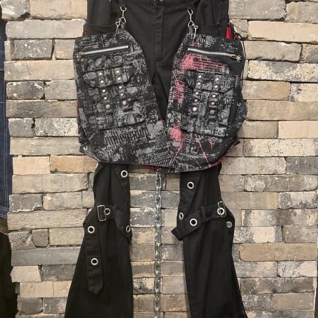 Madpunks girl boots cut bondage pants