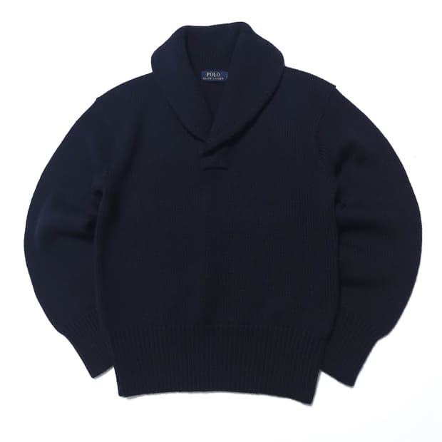 폴로 랄프로렌 숄카라 울 니트 스웨터 네이비
