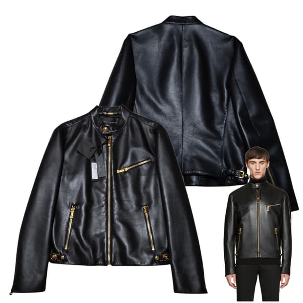 (48) 15FW Versace 베르사체 가죽자켓 레더자켓