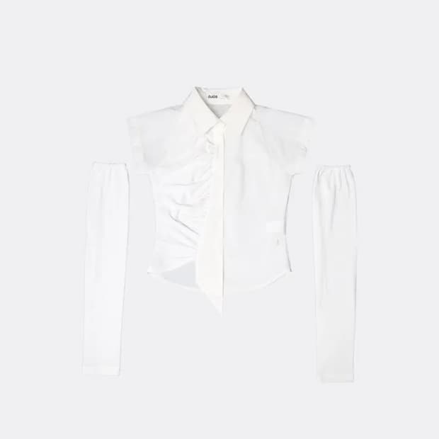 오호스 캡슬리브 워머 셔츠 화이트