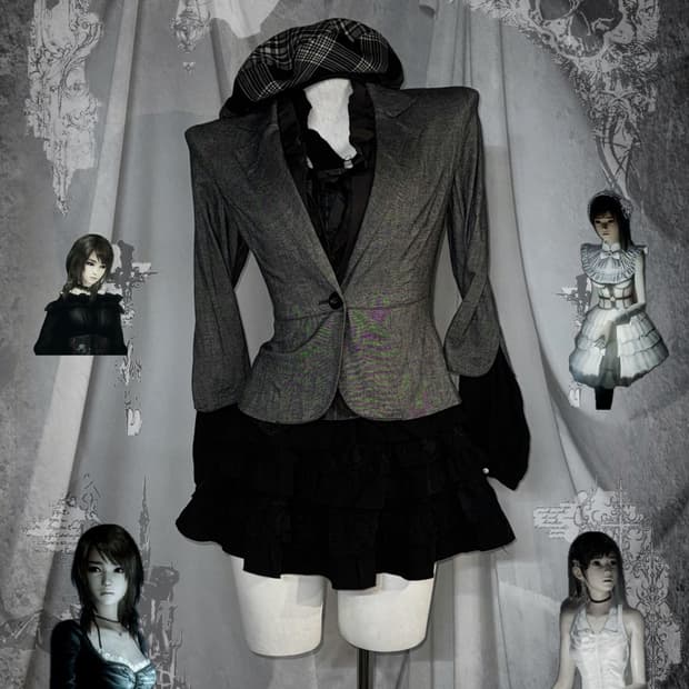 (7pcs) 무채색 공겜여주 데일리 아일렛 코디세트 