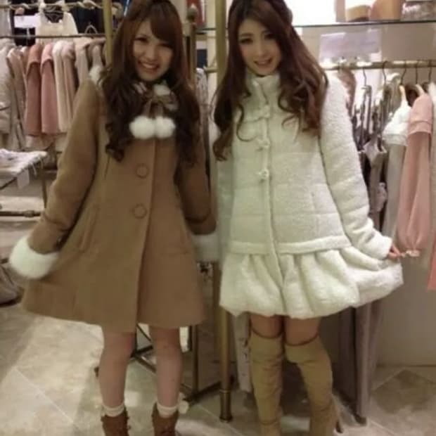 고전)) 리즈리사 리본 히메갸루 라떼갸루 코트 패딩 짜잔씨 빈티지