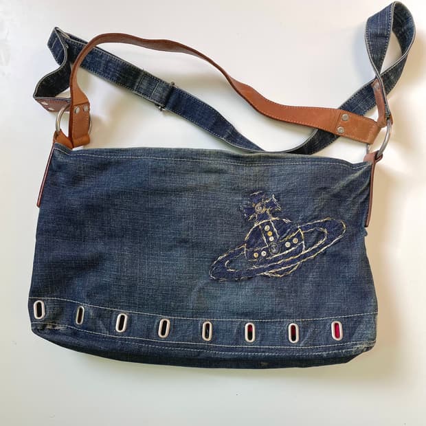 90s 비비안웨스트우드 데님 크로스백