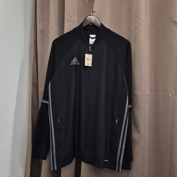 아디다스 블랙 삼선 트레이닝 자켓 2XL