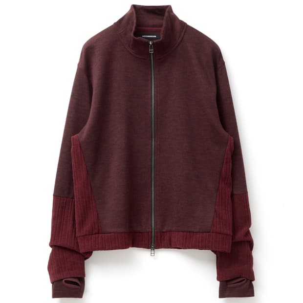 [4] 해칭룸 더블 슬리브 트랙 가디건 다크 레드 버건디