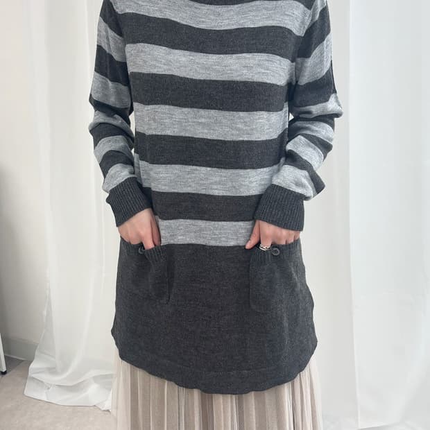linoi vintage striped long pullover
