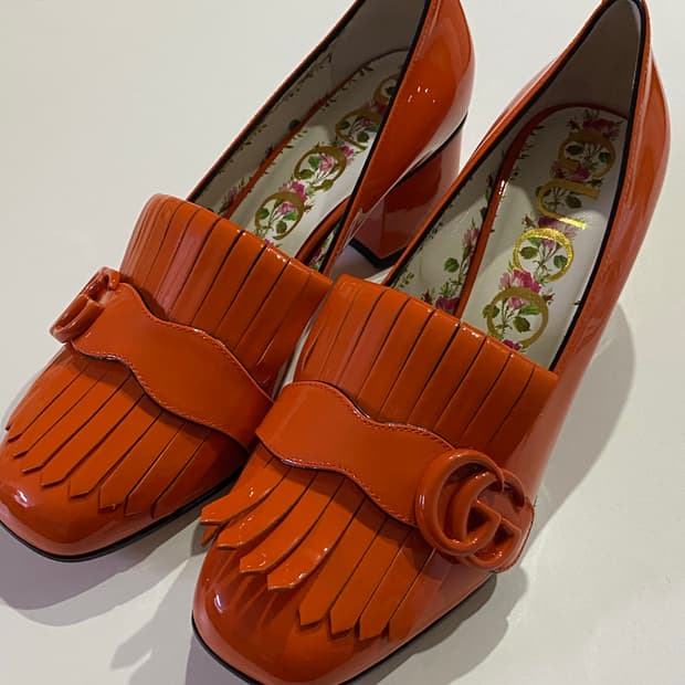 구찌 페이던트 마몬트 오렌지 펌프스 37.5(245 새상품)