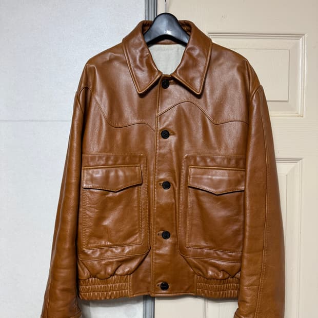 STU Curved Line Leather Jacket (가죽 자켓)
