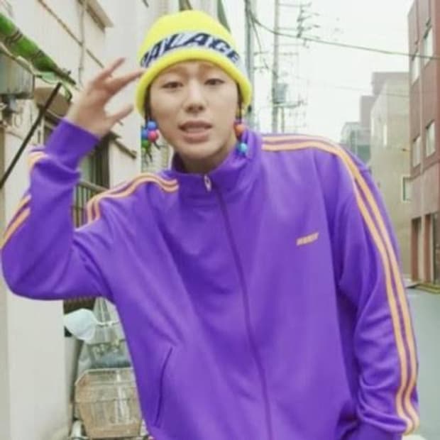 지코 착용 널디 트레이닝 셋업 퍼플