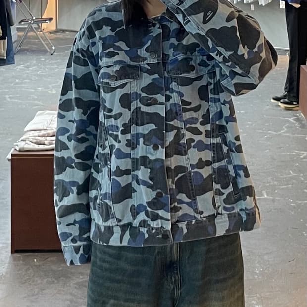 베이프 블루 카모데님 자켓 H1414