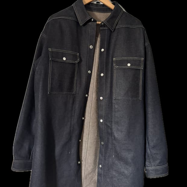 릭오웬스 오버사이즈 셔츠/자켓 인디고