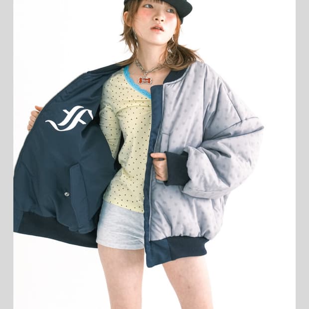 샵페어리 패치 봄버 패딩 자켓 현재 품절