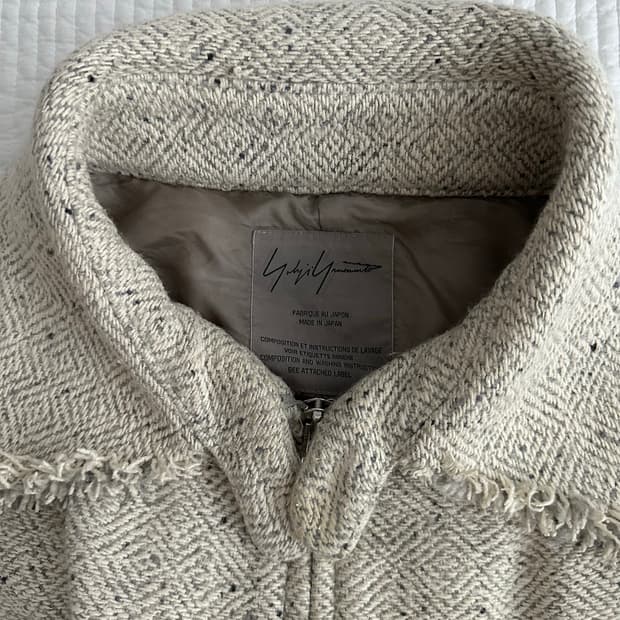 Yohji Yamamoto 요지 야마모토 실크 울 트위드집업