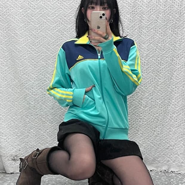 아디다스 빈티지 Y2K 레트로 민트코어 져지 집업 95 C11814