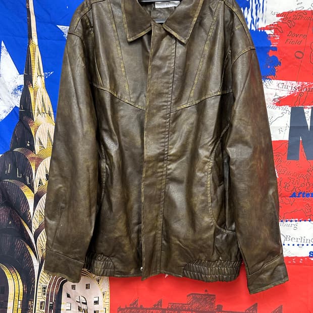 빈티지 오버핏 가죽자켓 XXL 110