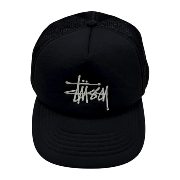 스투시 베이직 트러커 메쉬캡 모자 블랙