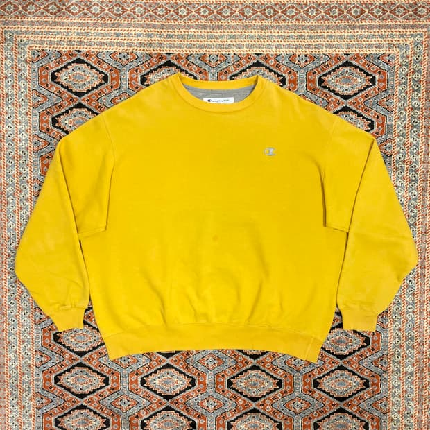 챔피온 머스타드 기모 맨투맨 남성3XL