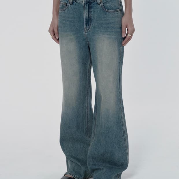 Suade 빈티지 부츠컷 데님 S