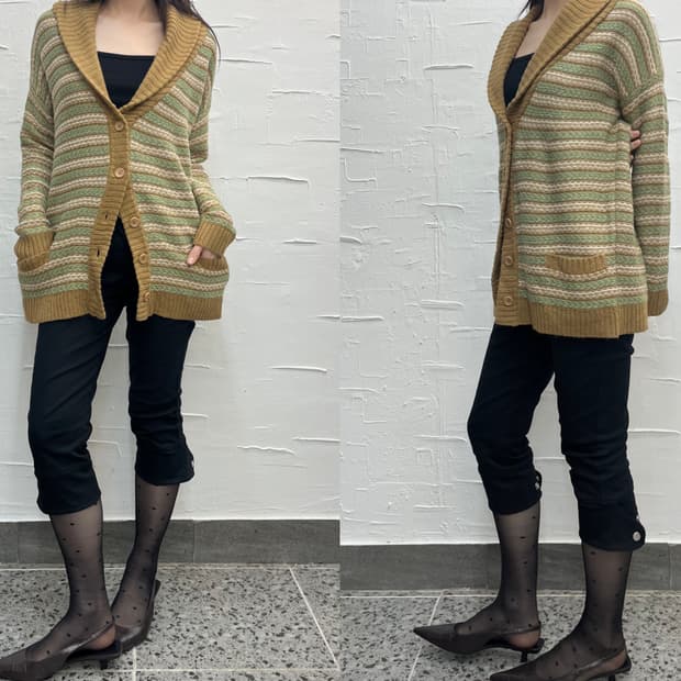 mustards stripe cardigan