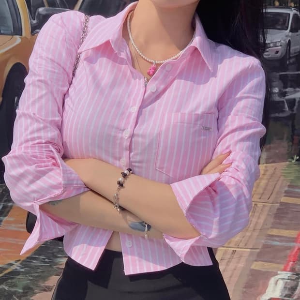 페일제이드 옥스포드 스트라이프 셔츠 핑크 S