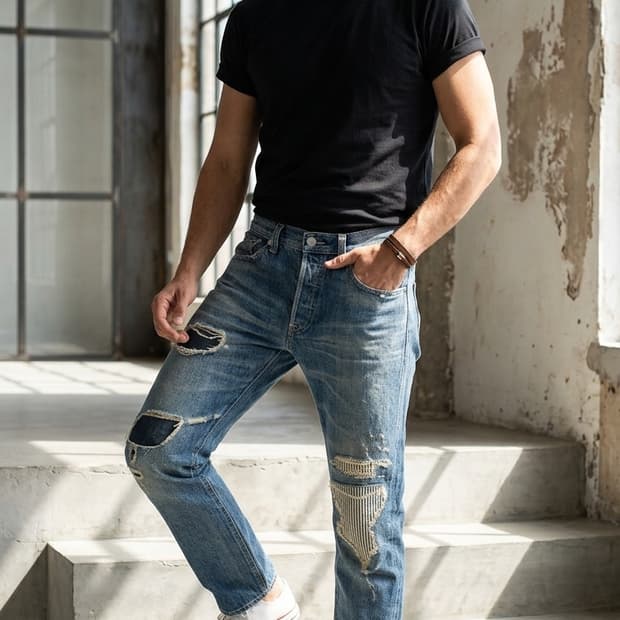 리바이스 501 언버튼 패치워크 (W30) 08501 기무라타쿠야에디션