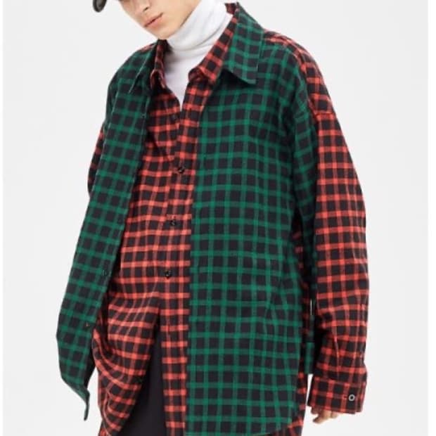 SYSTEM HOMME 19F/W 컬렉션 레이어드 체크 오버핏 셔츠