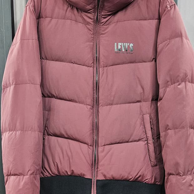 리바이스 버건디 덕다운 패딩 XL