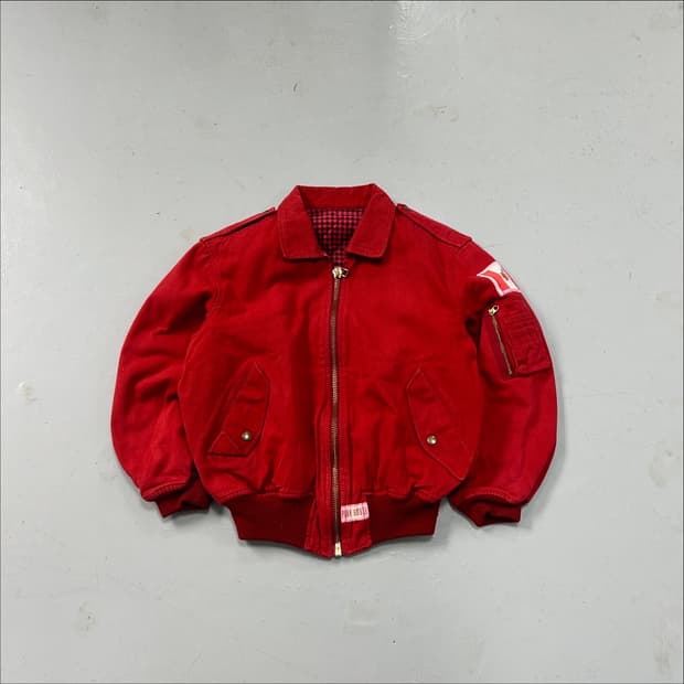 90s 핑크하우스 레드 봄버 자켓 
