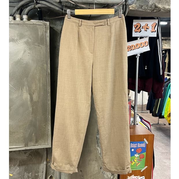 버버리 울 팬츠 베이지 40 #csz3652