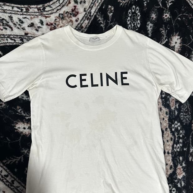 셀린느 로고 반팔 티셔츠 화이트 M