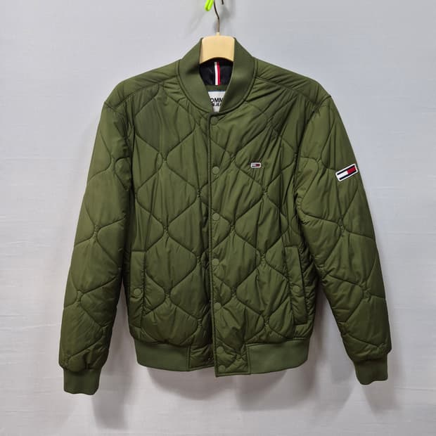타미힐피거 카키 퀼팅 봄버 자켓 남성M