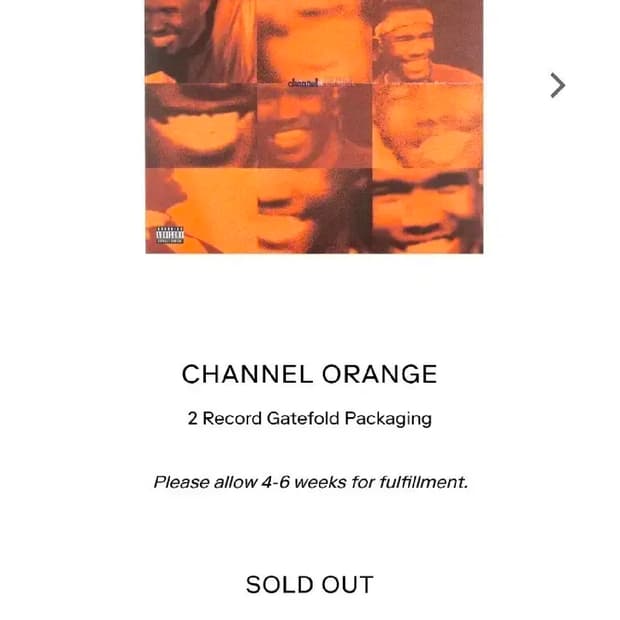 Frank Ocean 1집 Channel Orange LP 공홈 정발