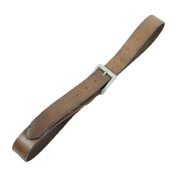 아메카지 무드 빈티지 통가죽 브라운 벨트