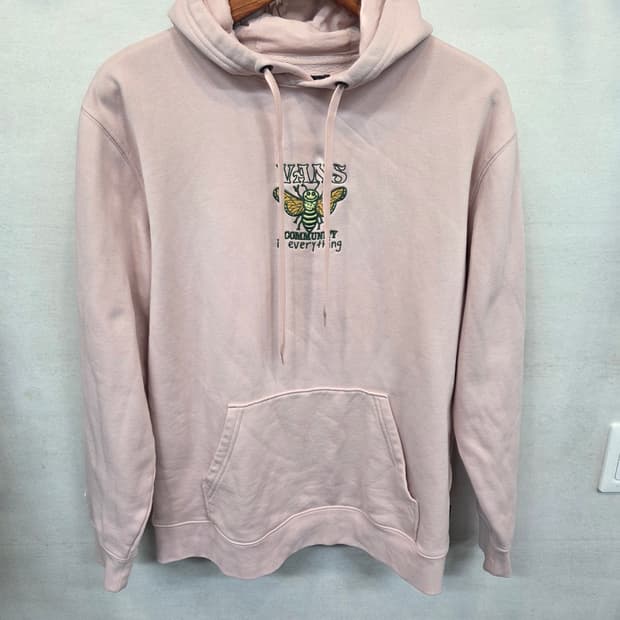 반스 그로쓰가든 꿀벌 자수로고 기모 후드티 m