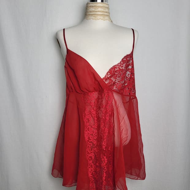 빈티지 레이스 시스루 나시 슬립