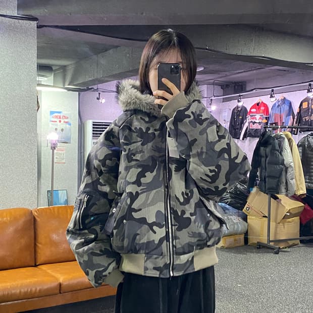 빈티지 그레이 밀리터리 점퍼 B3458