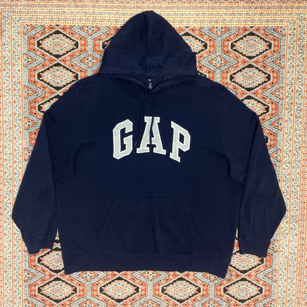 갭 스펠로고 네이비 기모 후드티셔츠 남성XXL